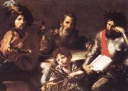 VALENTIN DE BOULOGNE The Four Ages of Man oil painting artist
